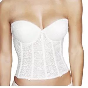 Dominique Hannah Push Up Longline Bustier Bra 7759 white